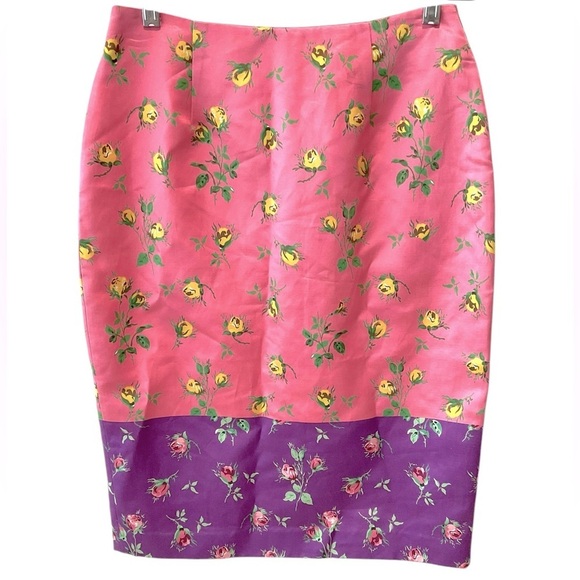 Manoush Skirt Women's Floral Print Pencil Straight Silk Blend Anthropologie 6 - Picture 1 of 6